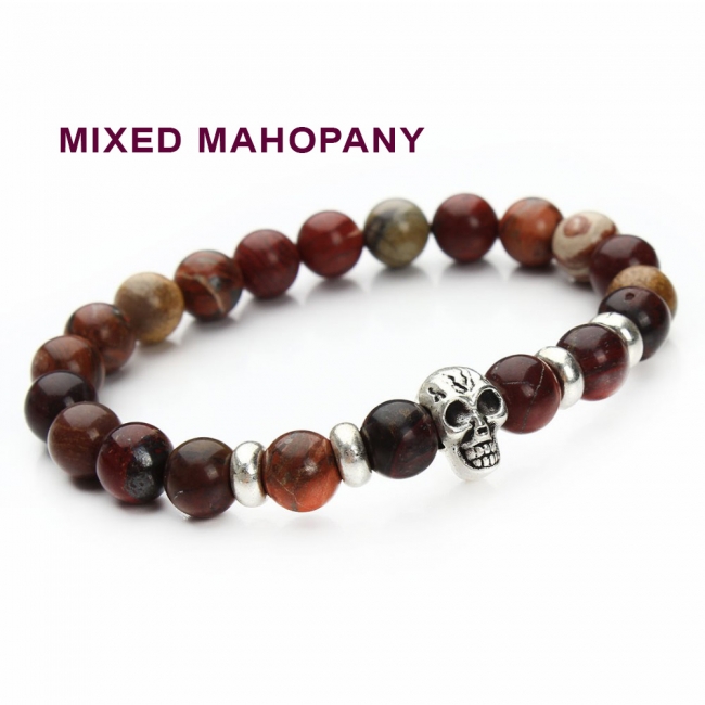 Unisex Natural Stones/Skull Bracelets